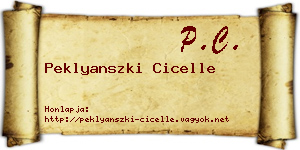 Peklyanszki Cicelle névjegykártya